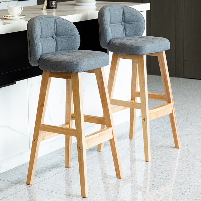 Taburete moderno sin brazos para mostrador, taburete de Bar de madera para el hogar con Pedal y cojín