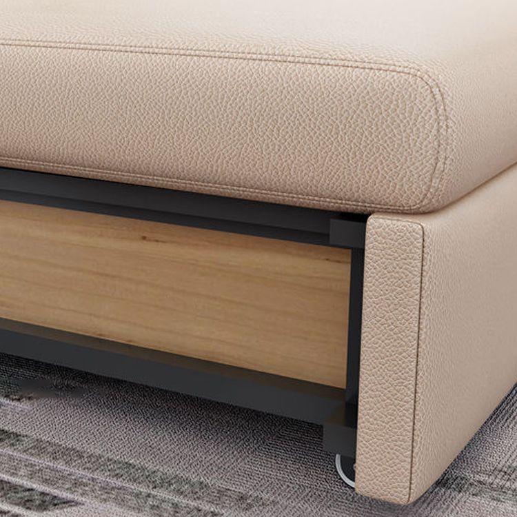 Cushion Back Sofa Futon Square Arms Convertible Sofa with Storage