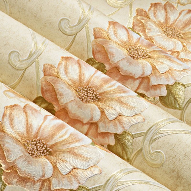 Beautiful Peony Blossom Wallpaper for Living Room Floral Print Wall Art, 57.1-sq ft