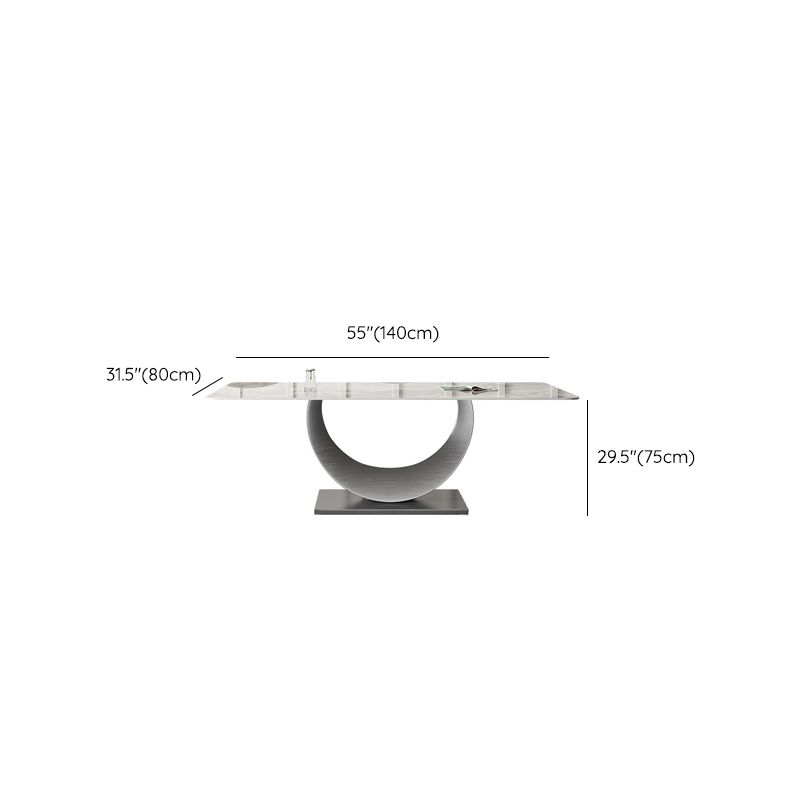 Industrial Dining Rectangle Table Sintered Stone Table with Metal Legs for Home Use