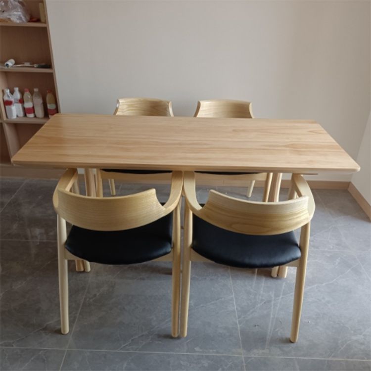 Solid Wood Dining Set 1/2/4/5/7 Pcs Double Pedestal Table with Bench and Chairs