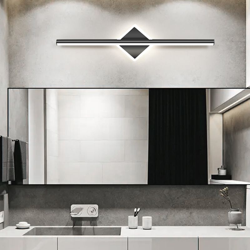 Style moderne de forme linéaire applique en métal métal 2 lumineux légers lumière pour salle de bain