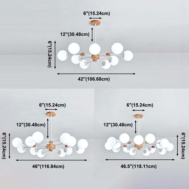Araña de vidrio de leche opaca dorada para la sala de estar de vestíbulo dormitorio