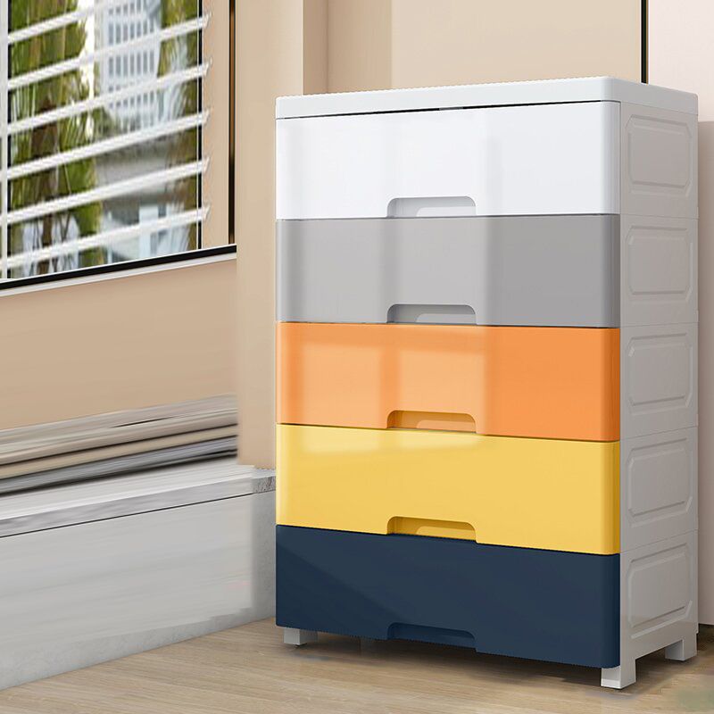 Northern European Plastic Nursery Dresser Vertical Kids Nightstand for Home