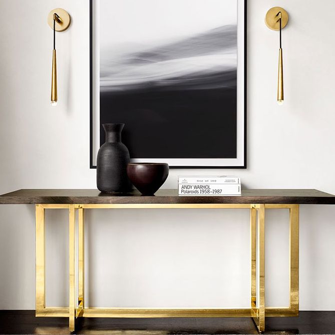 Élégant élégant drop drop sconce luminaire métallique de salon LED intégré Lumière murale en or