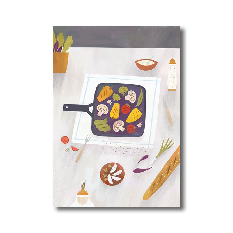 Colorful Cooking Canvas Art Print Diet Modernist Home Decor Paintings for Restaurant