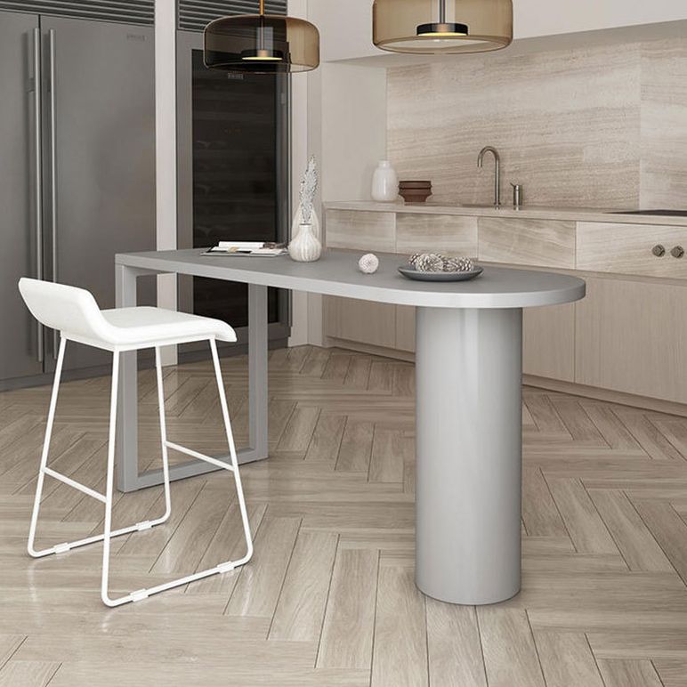 Contemporary Pub Table Free Form Solid Wood Bar Table for Small Places