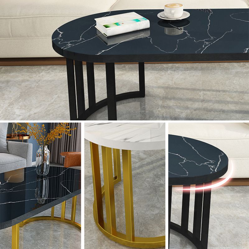 Slate and Metal Oval Single Coffee Table Frame 1 Coffee Table