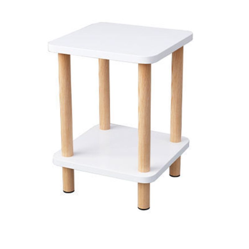 20.87" Tall Wood Side Accent Table Geometric Shelf Included End Table