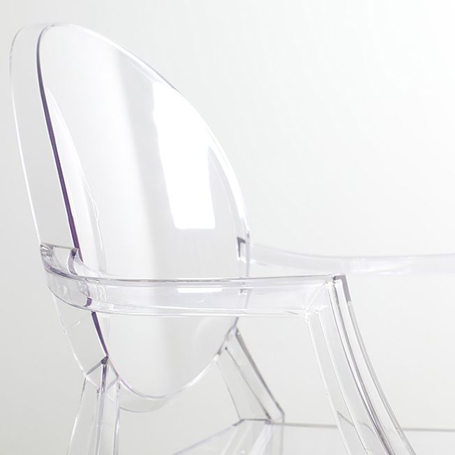 Silla de comedor de estilo escandinavo Silla de comedor de acrílico con respaldo abierto para el hogar con brazo