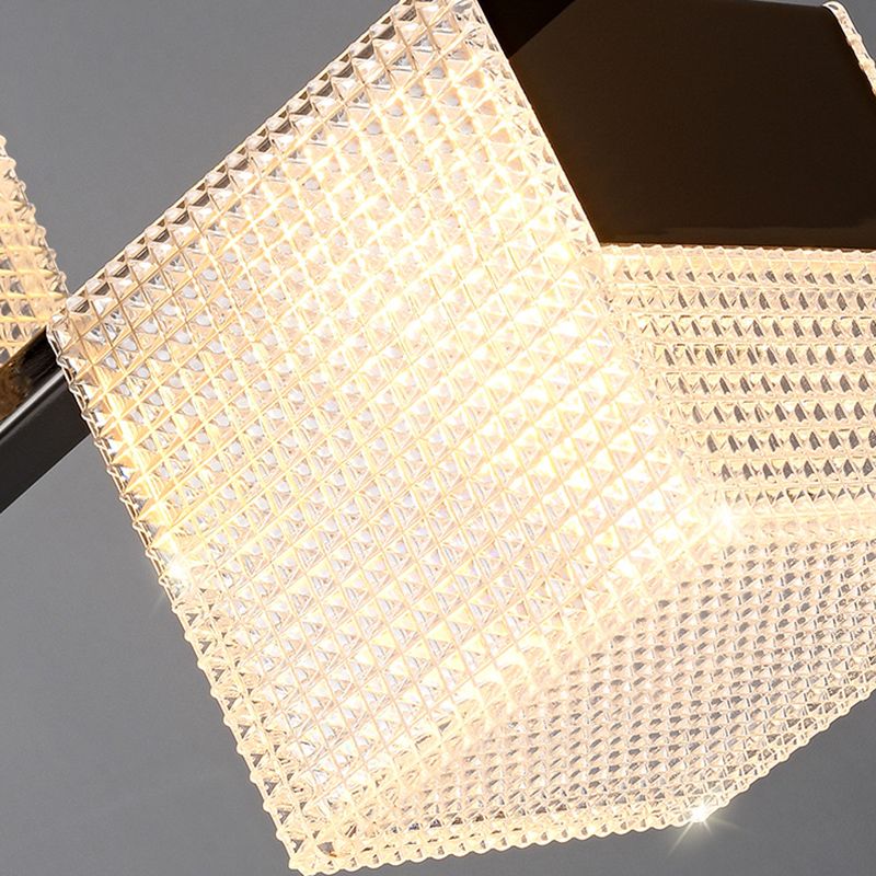 4-Light Cube Island Lights Contemporary Acrylic Island Ceiling Light