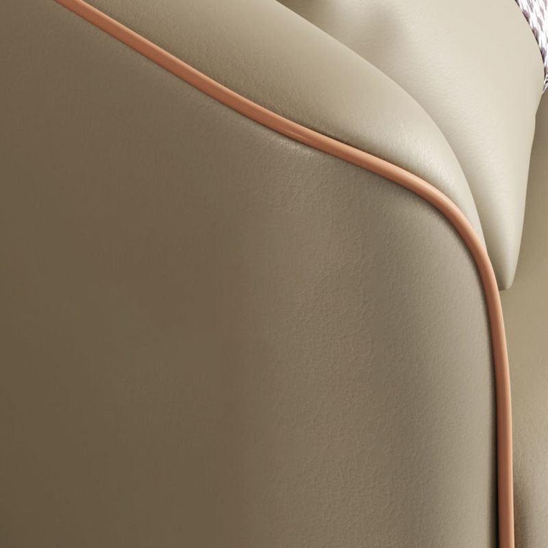 25.59" D x 25.59" H Faux Leather Sofa Tuxedo Arm Tight Back Sofa