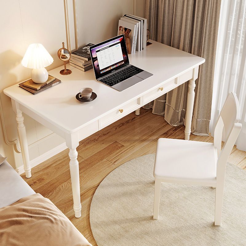 Solid Wood Home Kids Desk 23.6" W Writing Desk Kids Desk and Chair with Drawer
