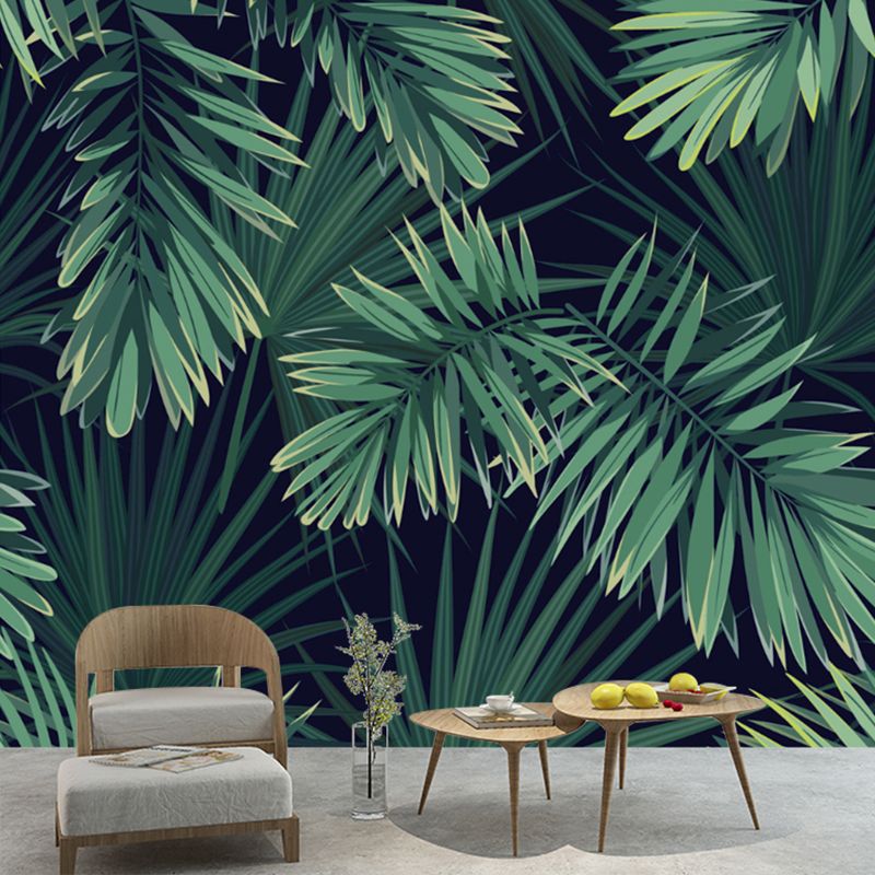 Green Areca Palm Leaves Murals Wallpaper Waterproof Tropix Bedroom Wall Covering