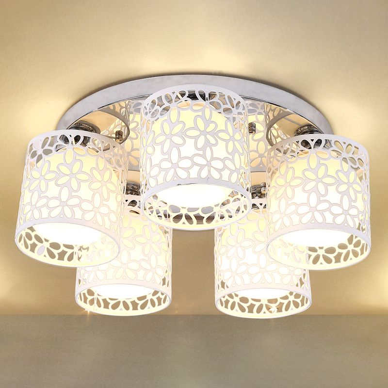Modern Style Ball Shape Flush Mount 5-Lights Glass Ceiling Light for Bedroom