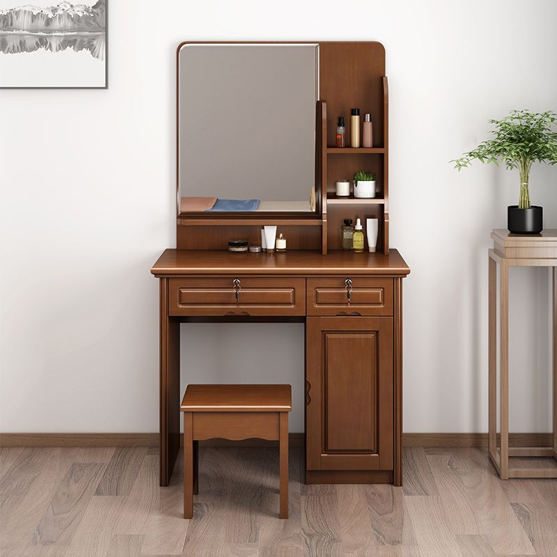 Traditional Make-up Vanity Home Rectangle Dressing Table with Mirror