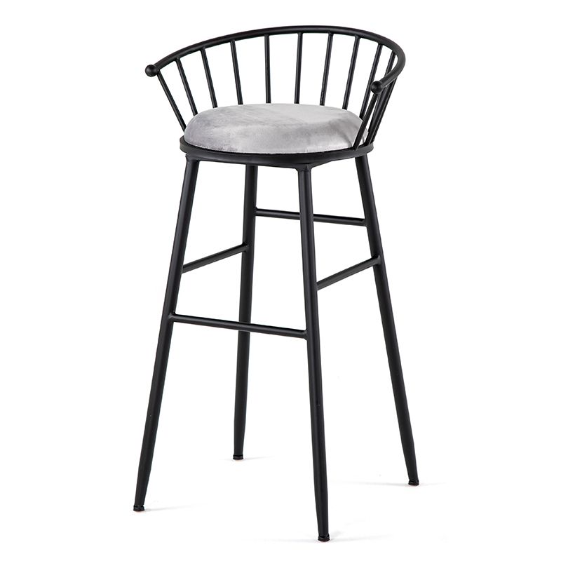 Modern Metal Upholstered Bar Stool Bristol Barstool with Iron Legs and Cushion