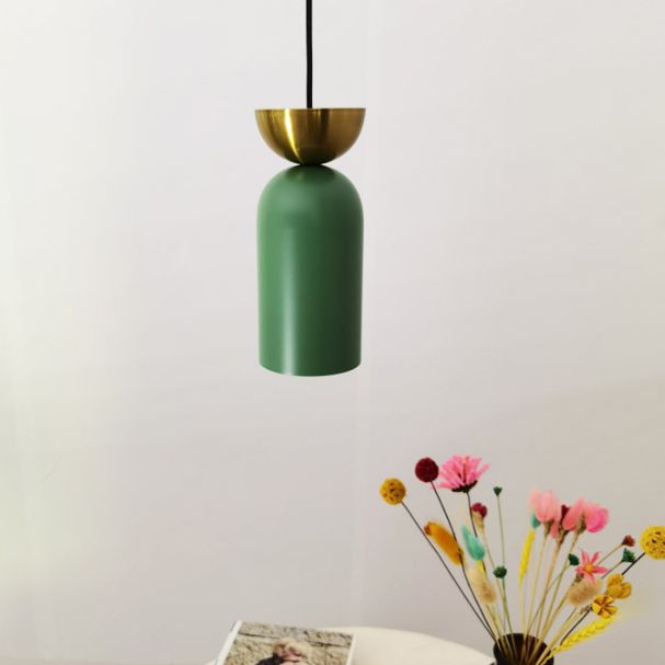 Zylindrische kleine Anhängerlampe postmoderne Metall 1 Kopf Esszimmer Deckenleuchte