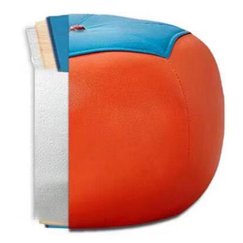 Upholstered Pouf Color Panel Tear Resistant Round Faux Leather Fabric Modern Pouf