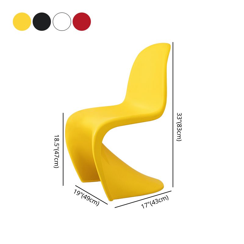 Scandinavian Style Plastic Chair Set Dining Room Solid Back Side Chairs