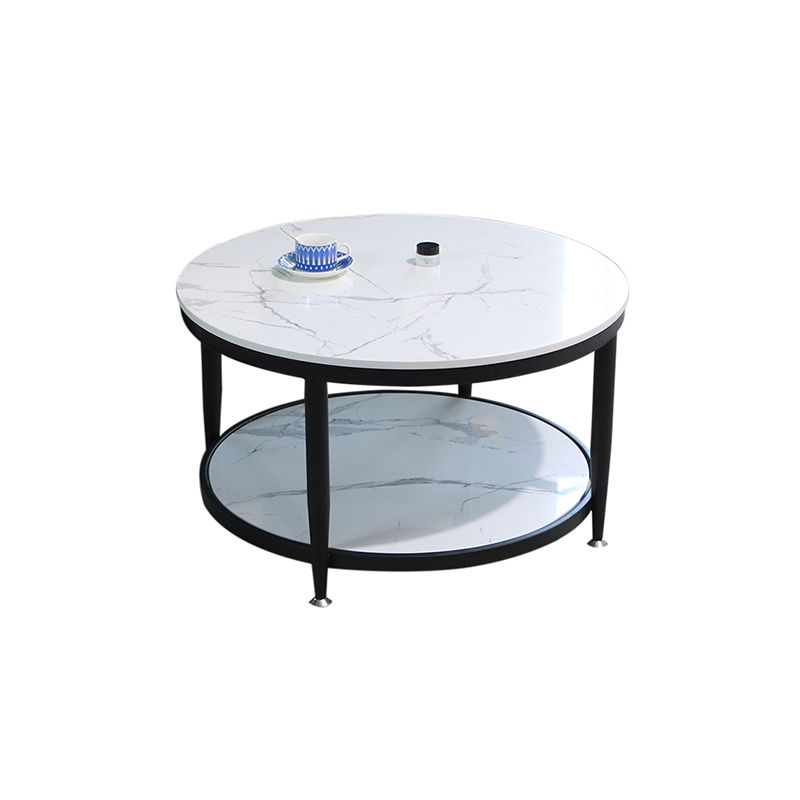 4 Legs 1 Single Coffee Table Modern Marble Round Cocktail Table