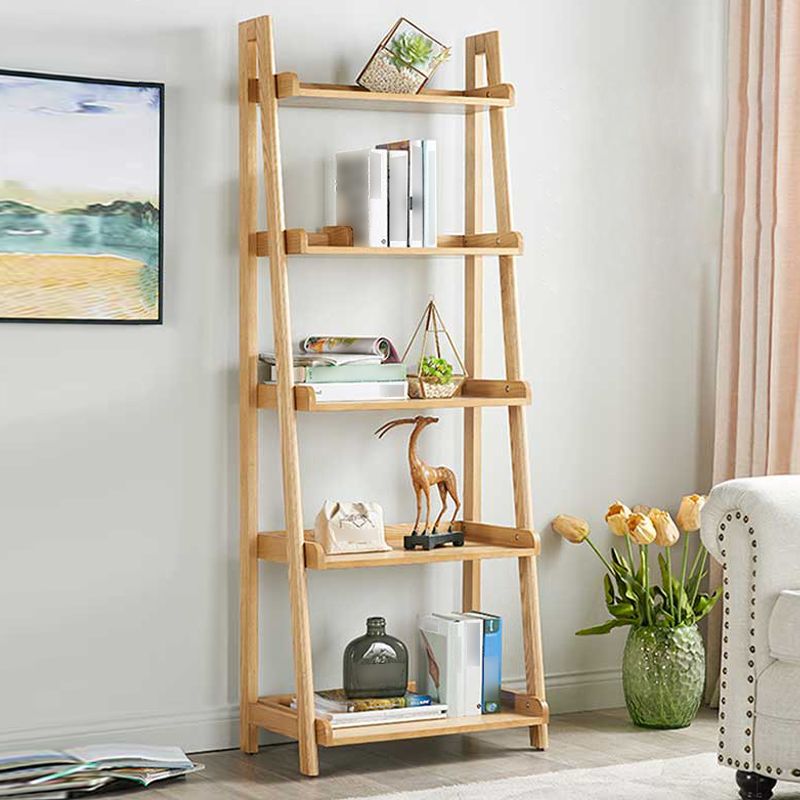 Moderne Style Ladder Bookshelf Massivholzregal Bücherregal für das Studienraum