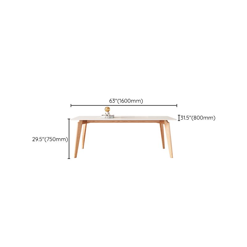Sintered Stone Dining Table Wooden Base Dinner Table for Dining Room