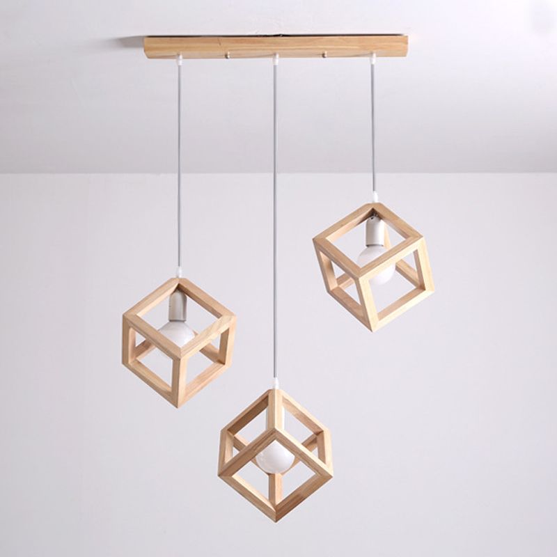 Lumières suspendues en bois massif moderne Géométrie Géométrie Alimin de support suspendu