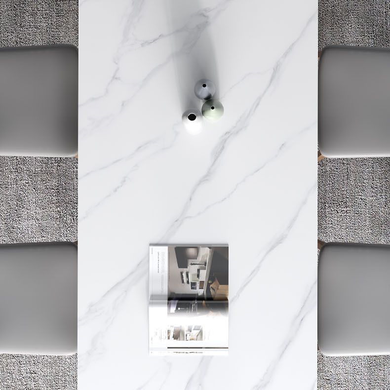 White Rectangle Dining Table Set 1/4/5 Pieces Wooden Dinette Set for Home