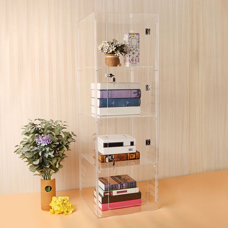 Modern Acrylic Display Stand Clear Display Cabinet with Adjustable Shelves