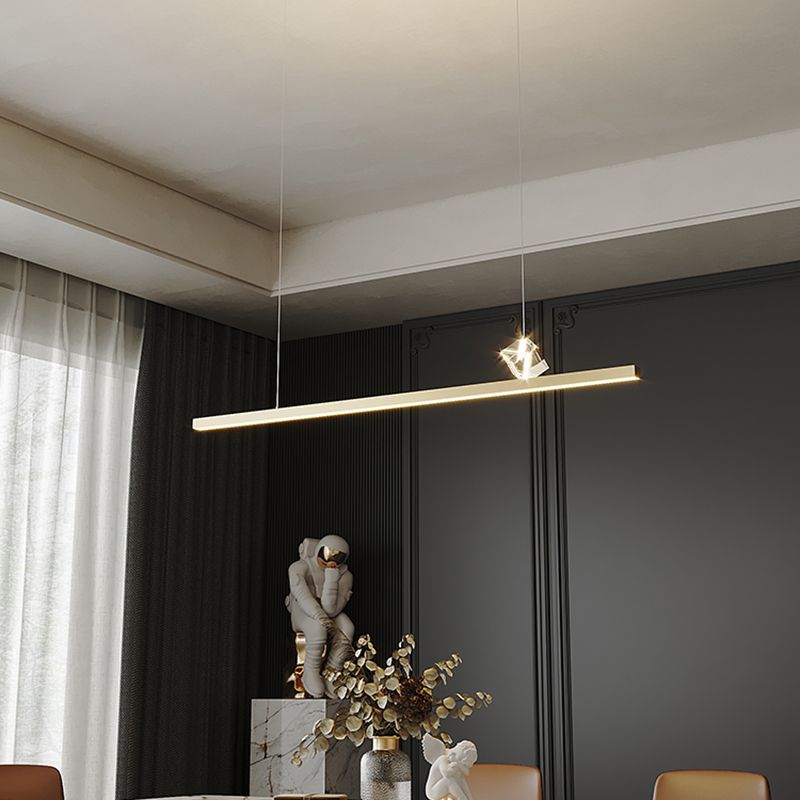 Simple Light Luxury Style LED Hanging Island Pendant Light for Dining Room