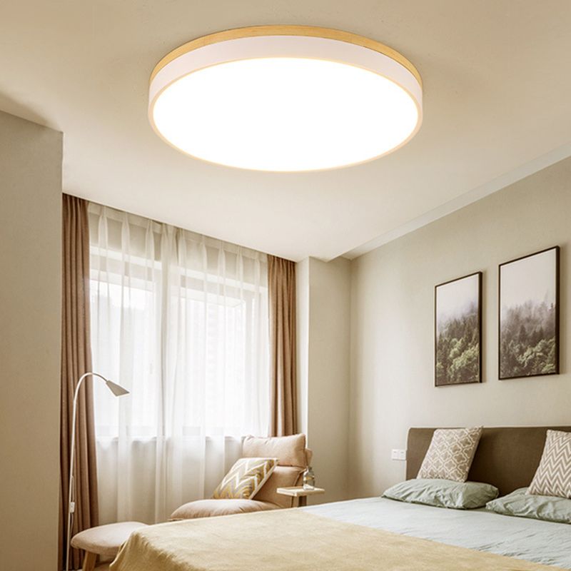 Lampe de plafond en bois de luminaire de montage de plafond moderne