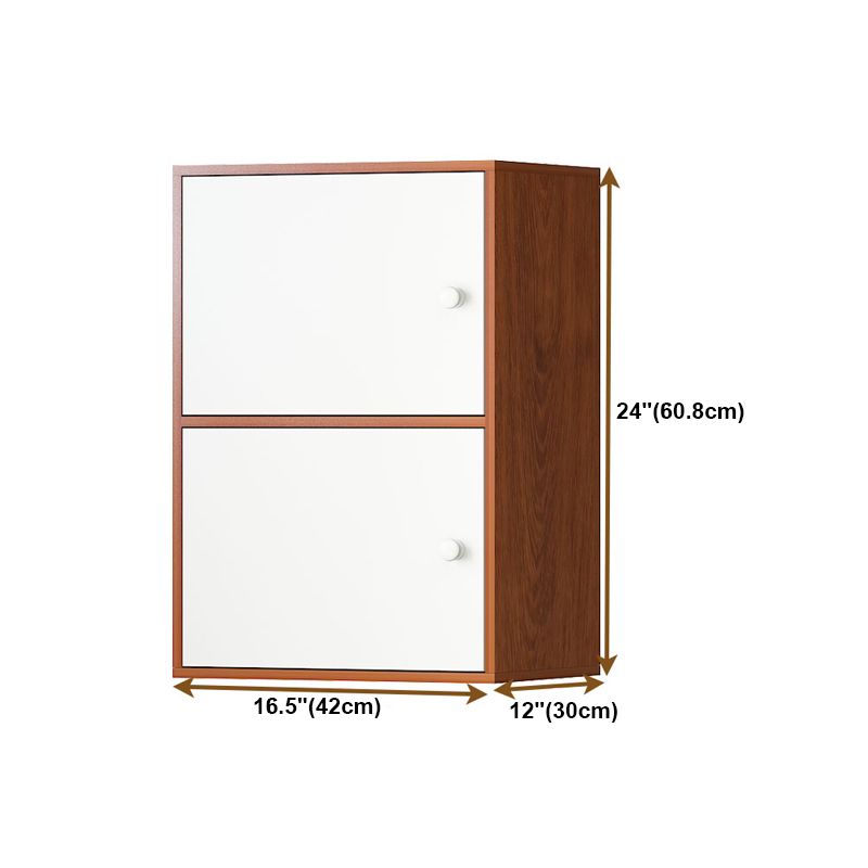 Manufactured Wood Standard Bookcase Contemporary Vertical Shelf with Cabinets