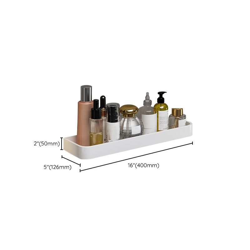 Contemporary Bathroom Accessory Set Metal Bath Shelf in White