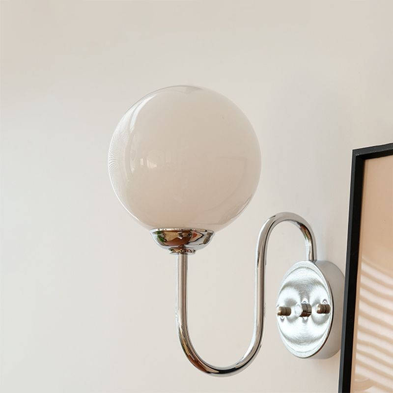 Nordic Style Wall Light Ball Shape Wall Lamp with Glass Shade for Living Room