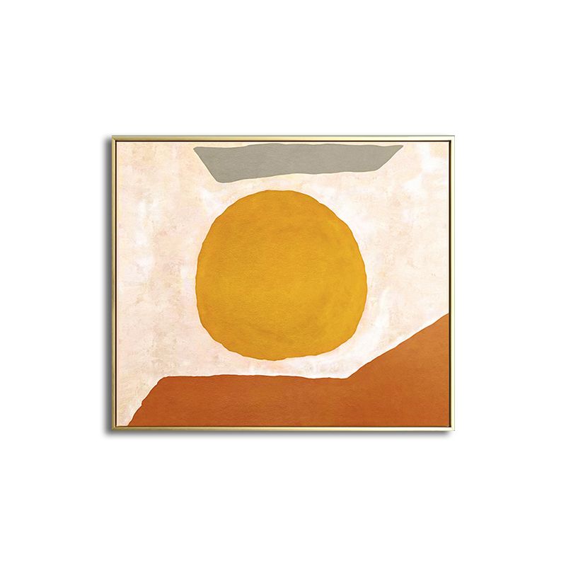 Universe Space Wall Art Cartoon Textured Wrapped Canvas in Yellow for Living Room