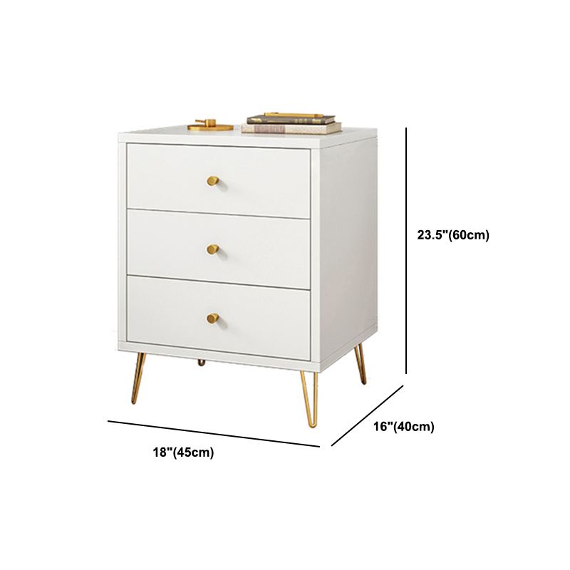 Modern Style Plate Countertop Metal Cabinet Leg White Nightstand