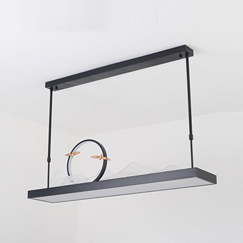 Modern Style Geometry Shape Island Lights Metal 3 Light Island Pendant Lights in Black