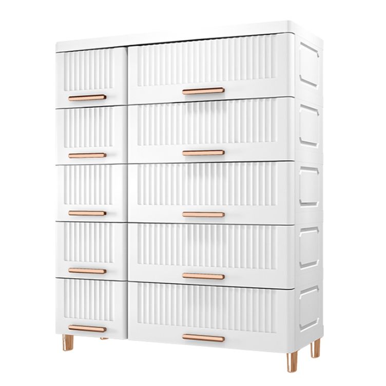 Ultra Modern Plastic Vertical Kids Nightstand with Drawers for Bedroom