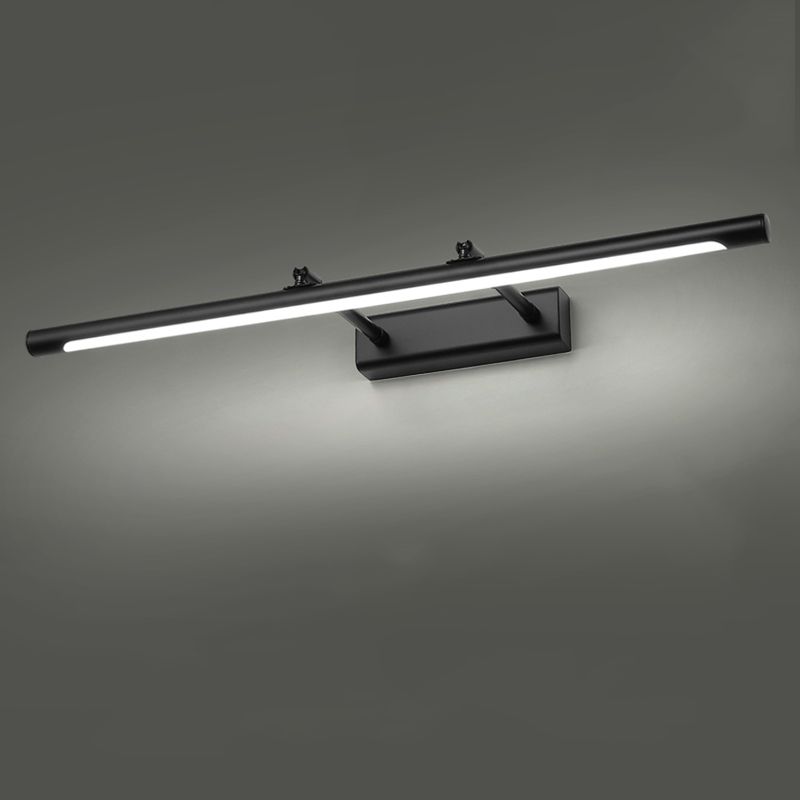 Metal Linear Shade Swing Arm Wall Lights Modern 1 Head Wall Mount Fixture in Black