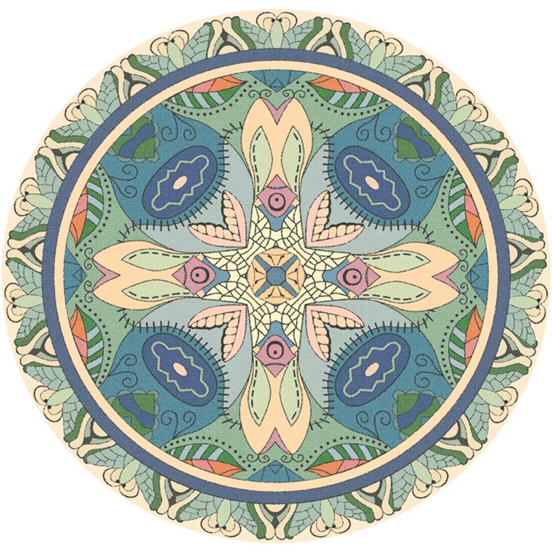 Tappeto mandala persiano mandala a motivi multiplori polipropilene tappeto resistente alla lavabile in lavatrice in lavatrice per decorazioni per la casa