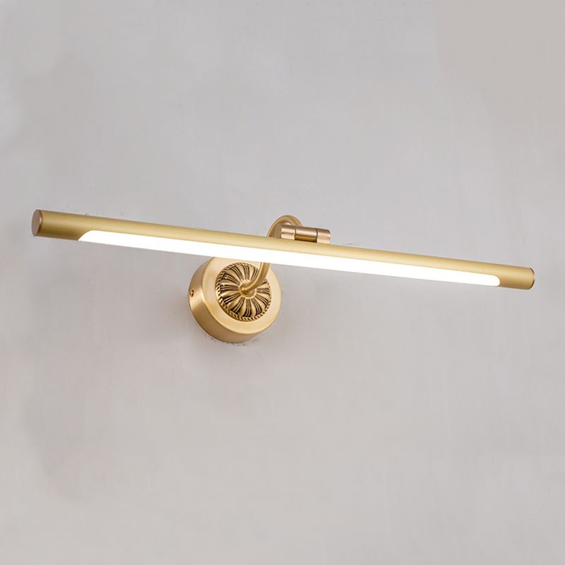 Metal Linear Shade Wall Sconce Modern Style 1-Light Mirror Wall Mount Light