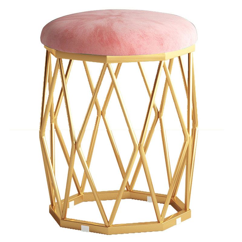 Solid Color Flannel Standard Stool Modern Style Simple Round Cushion Stool