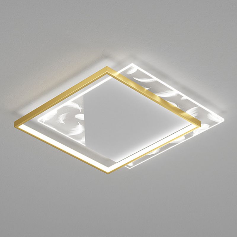 Stile moderno a forma quadra a forma di luce metallica 2 illuminazione a soffitto per sala da pranzo