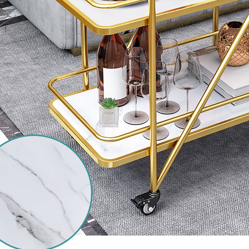 29.92" High Contemporary Style Prep Table Rolling Metal Prep Table for Home