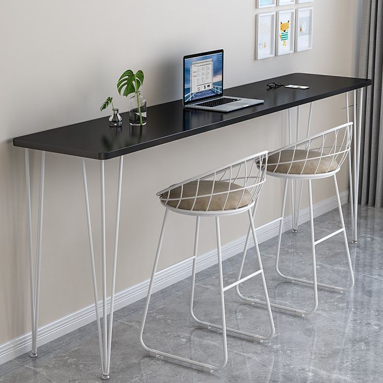 Industrial Style Rectangle Wood Top Counter Table 42-inch Height Bar Table