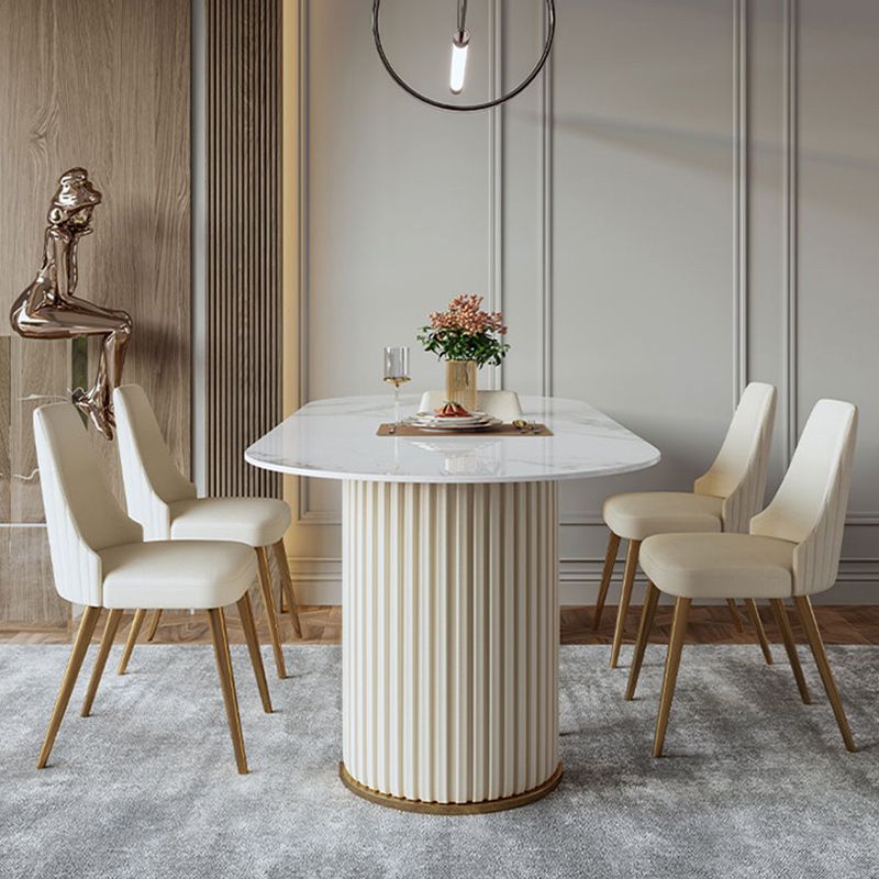 Glam 1/4/5/7 Pieces Dining Set Oval Shape Sintered Stone Dining Table Set