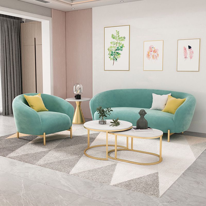 Contemporary Velvet Sofa Flared Arm Standard Sofa for Living Room