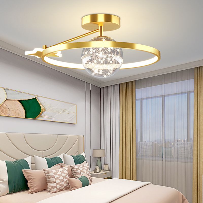 Lámpara moderna de la esfera de la esfera metal 3 luz de techo de montaje de altura de luz