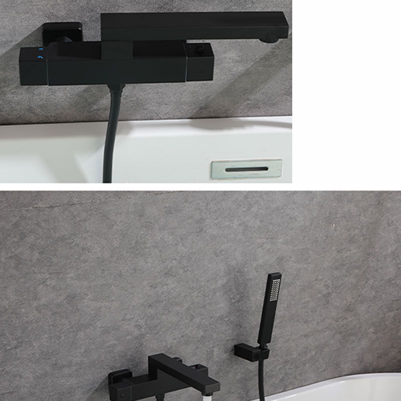 Modern Tub Spouts Copper Wall Mounted with Hand Shower and Knob Handles Tub Filler
